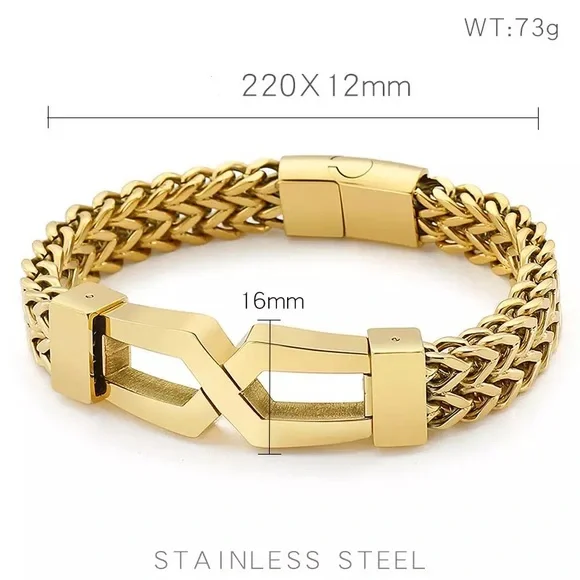 12mm Luxury Stainless Steel Bangle Bracelet - Picture 5 of 12